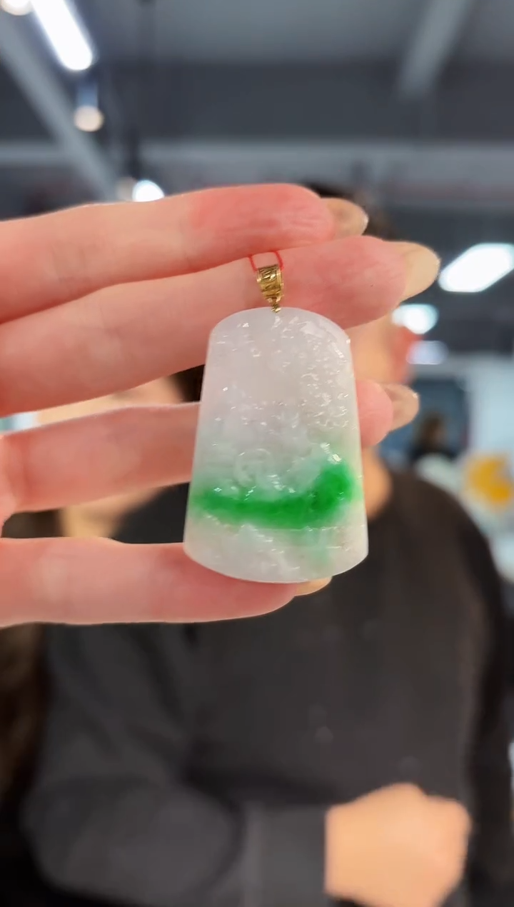 【闪购商品】翡翠吊坠(不含链)18K金镶嵌 缅料A货/支持复检/一件