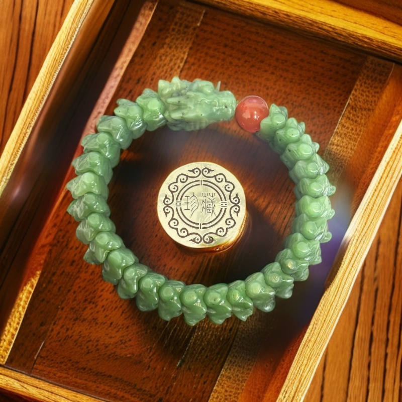 和田碧玉 龙骨手串