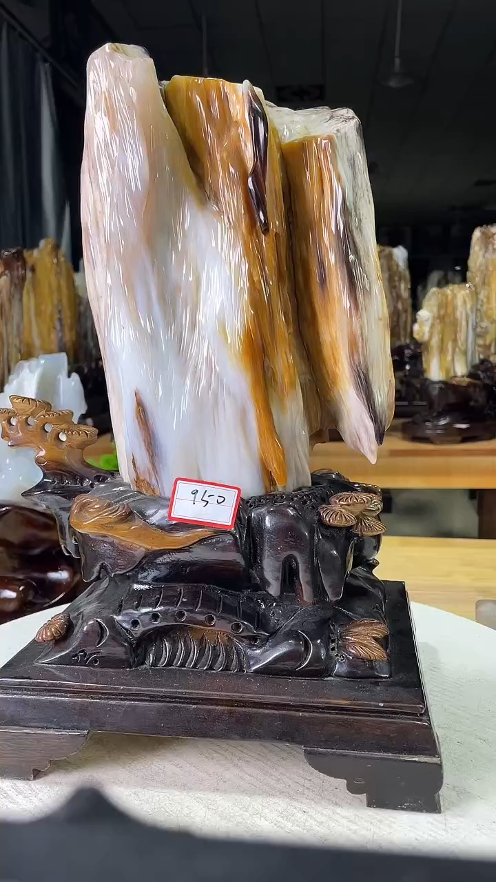 未镶嵌珠宝奇石硅化玉950