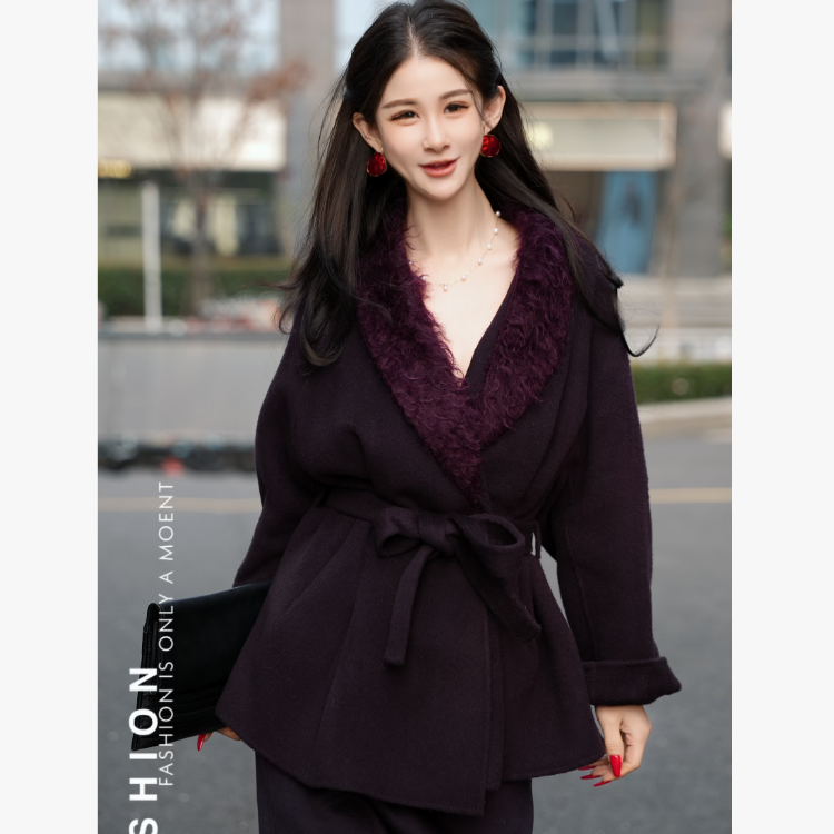 【紫陌香尘】外套 精品时尚舒适气质TX25615女款68cm 1010g