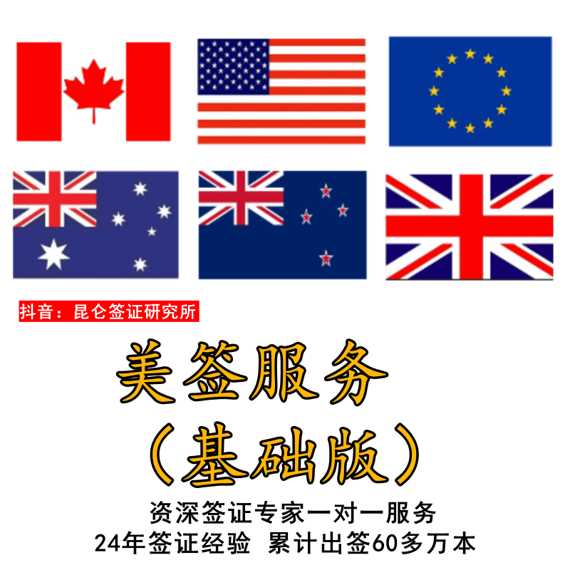 美国签证指导服务基础版（有发达国家记录）