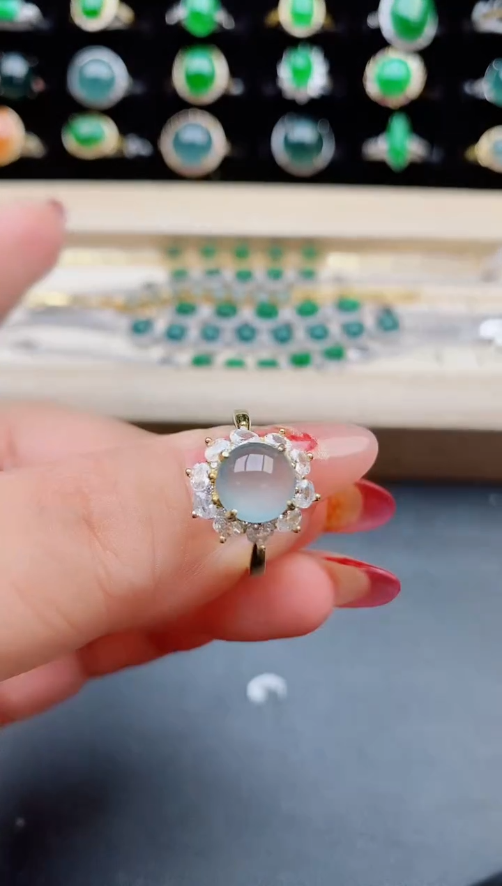 【闪购商品】翡翠戒指银S925镶嵌23321