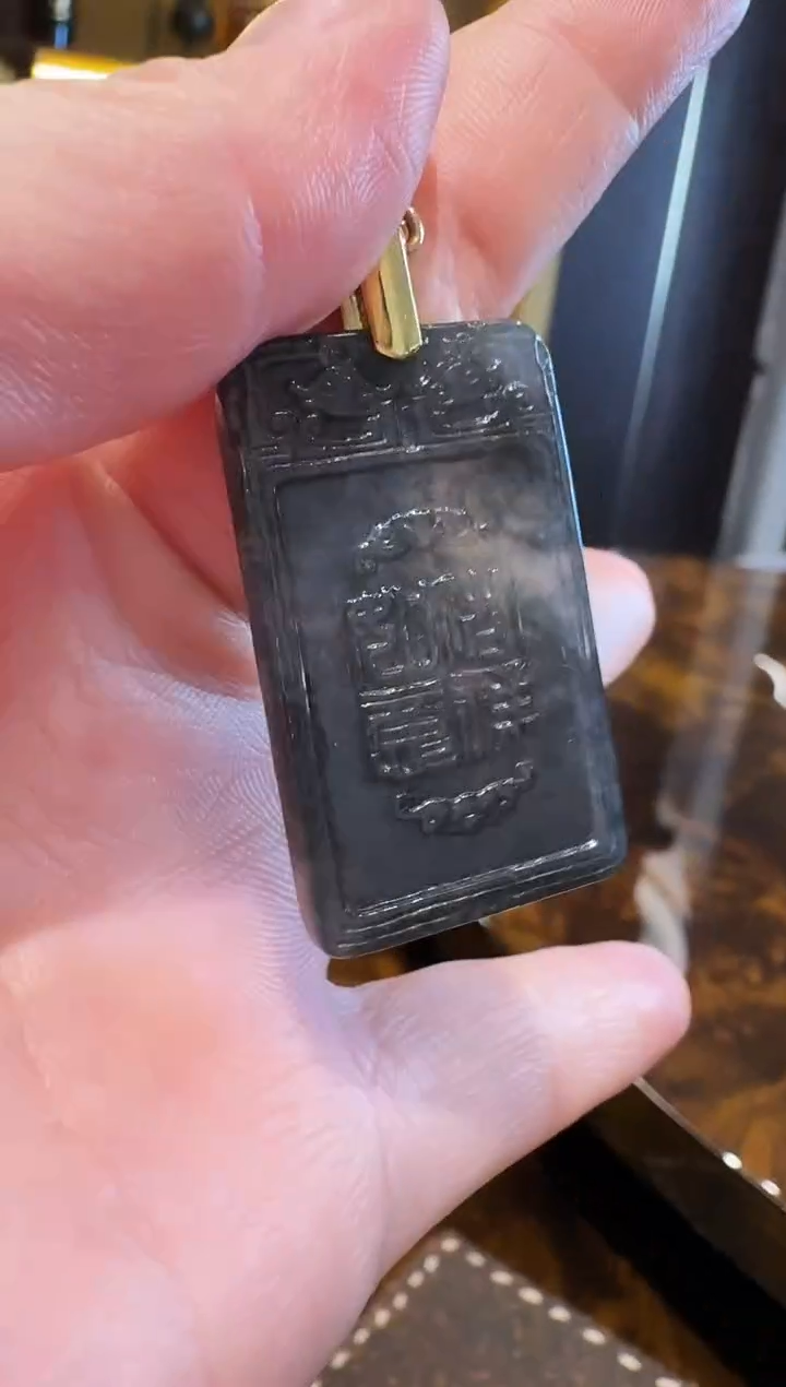 吊坠(不含链)18K金镶嵌翡翠吊坠