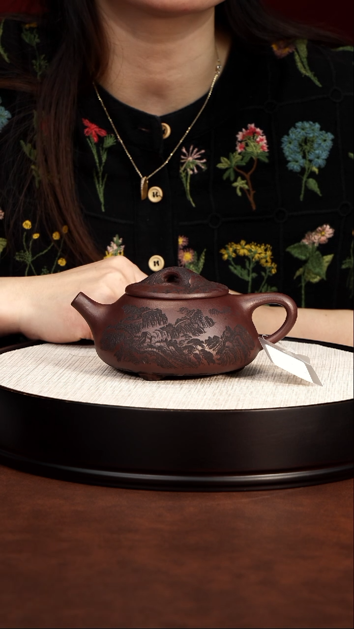 紫砂茶宠宜兴紫砂 景舟石瓢 石红 陈忠平