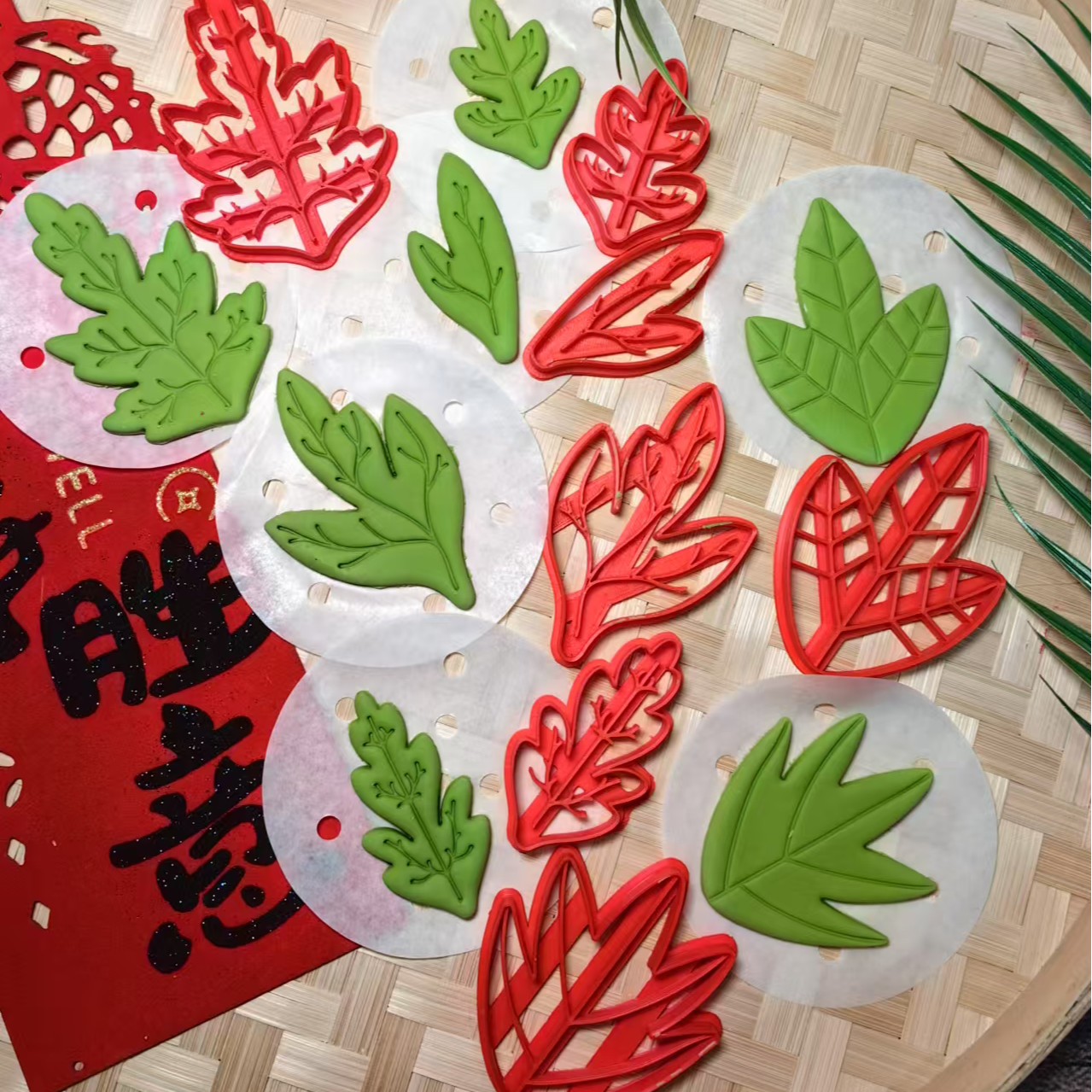 25年新款牡丹花叶子模具黏土压花叶子模具DIY手工