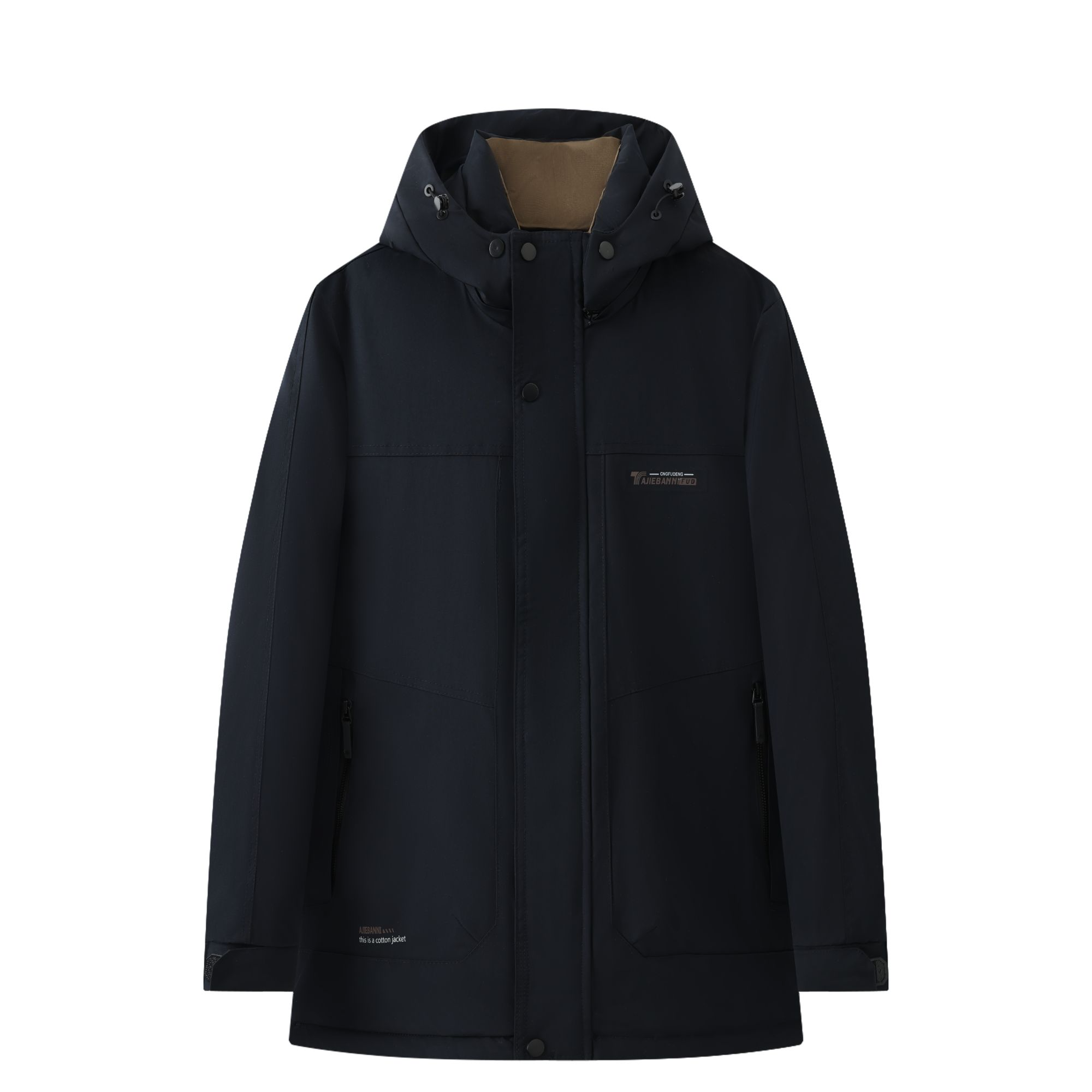 C148休闲风内里石墨烯加厚云绒保暖时尚中长款男款休闲外套