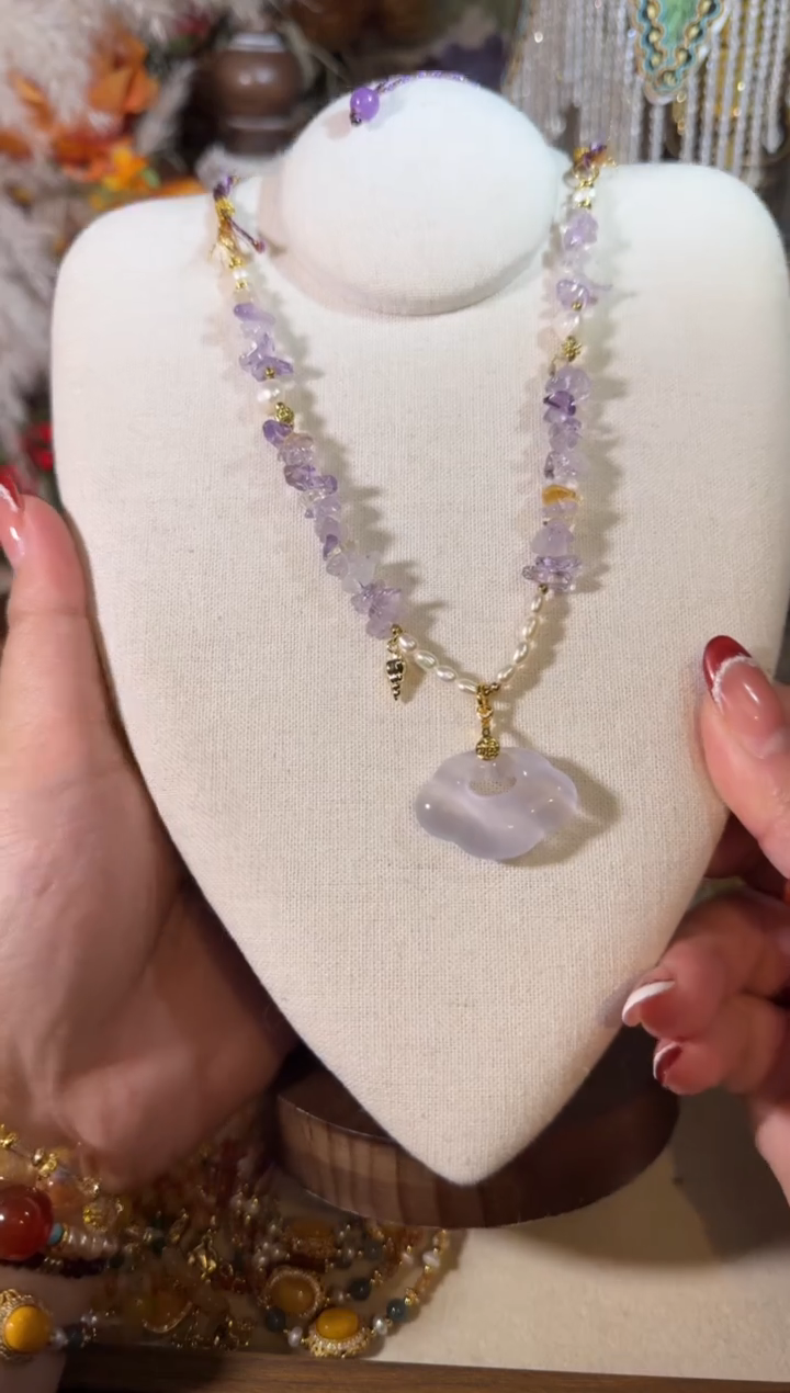 毛衣链未镶嵌紫晶编绳紫祥云 025