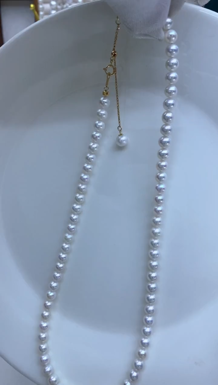【闪购商品】淡水珍珠项链18K金镶嵌5-6
