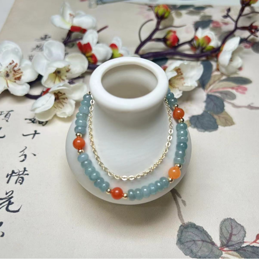 天然翡翠A货手链（多样性发货只发一个）卡5-7