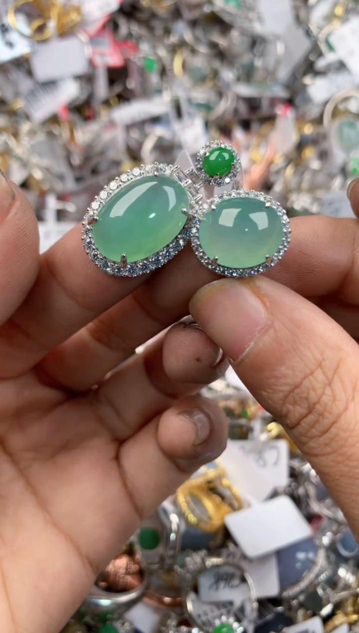 银S925镶嵌戒指翡翠11-11---6