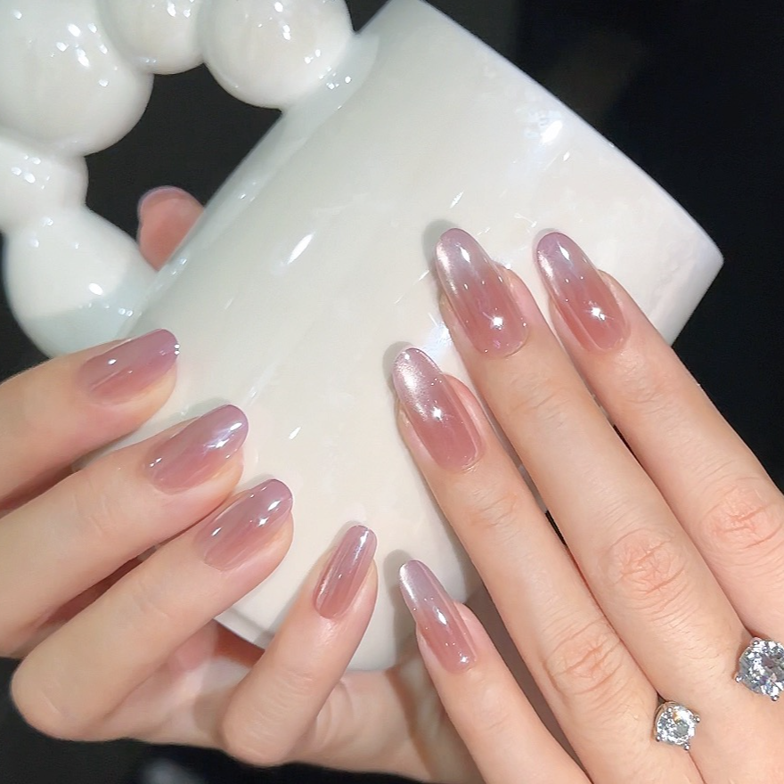 TUGE NAIL“6000瓦紫”海莉同款高级穿戴甲温柔气质指甲贴TG723