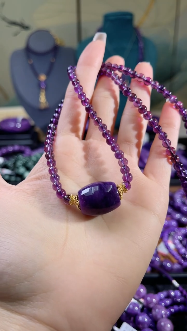 【闪购商品】查罗石（紫龙晶）项链未镶嵌