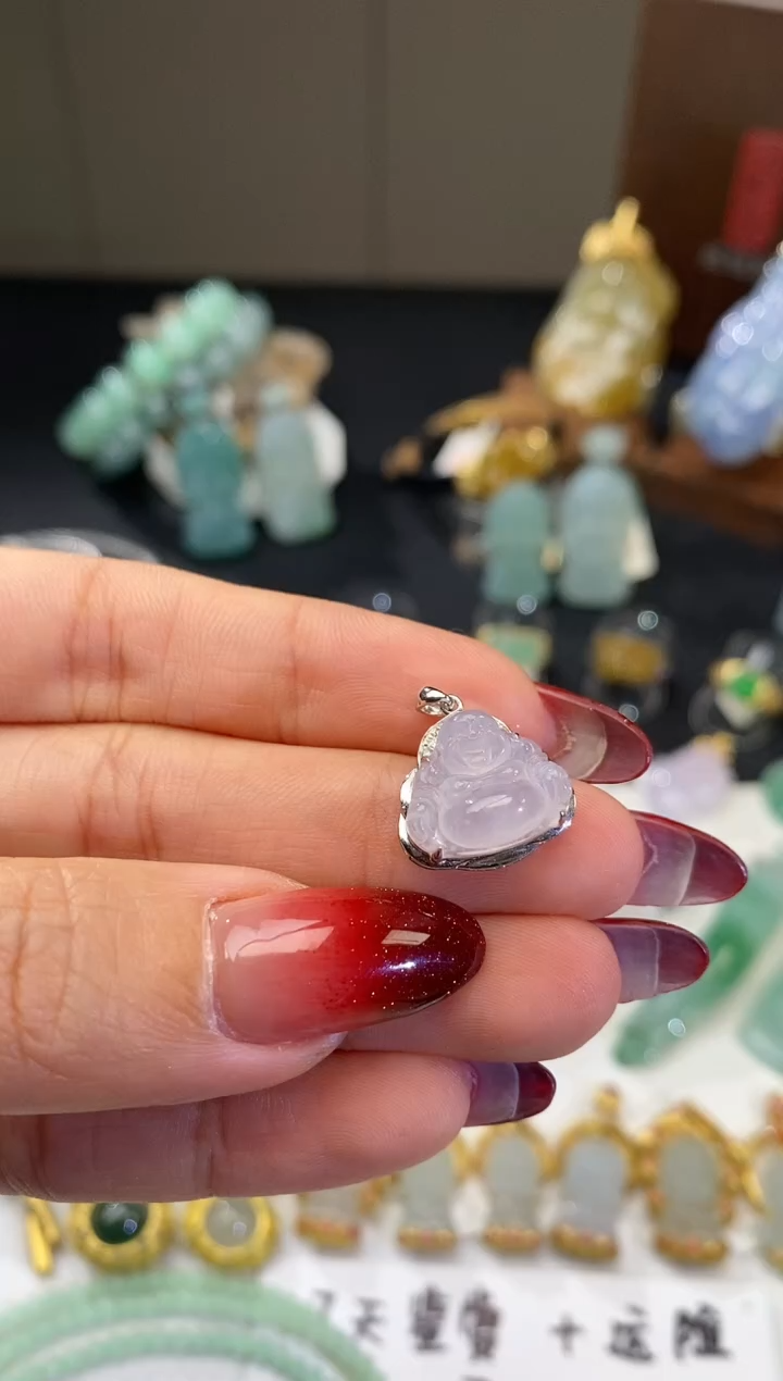 【闪购商品】翡翠颈饰18K金镶嵌佛公