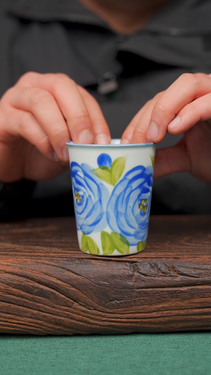 【闪购商品】瓷片3景德镇杯釉下手工手绘瓷器