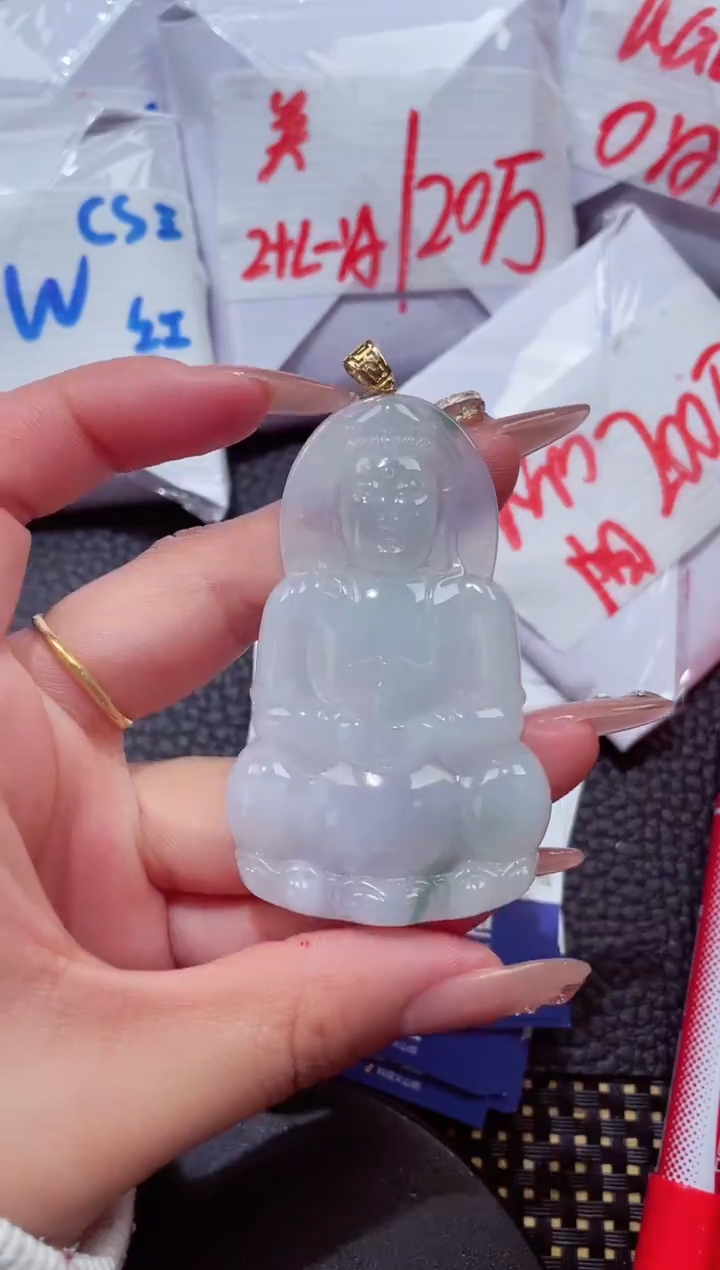 颈饰18K金镶嵌翡翠90