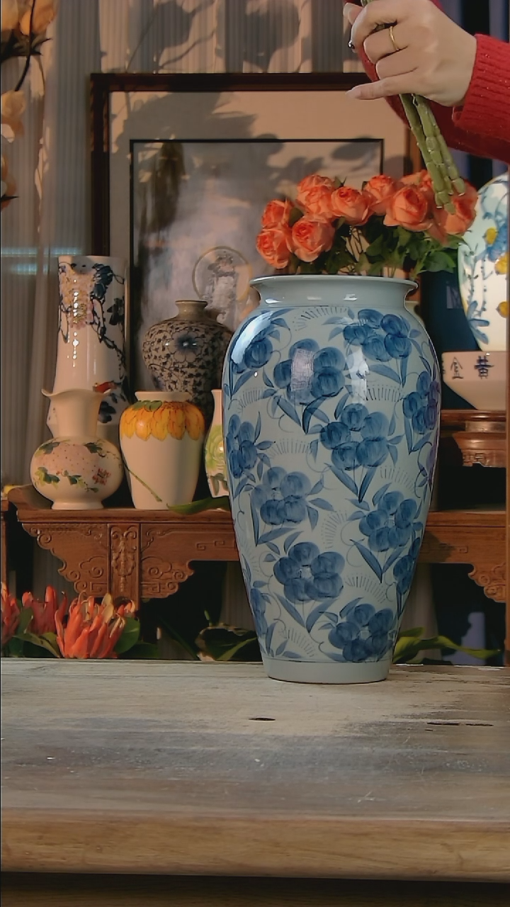 【闪购商品】瓷片景德镇纯手工釉下彩精品花瓶