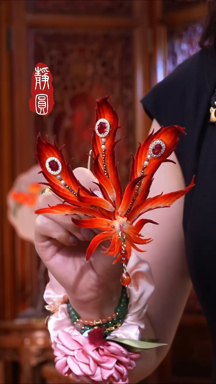 织绣纯手工非遗【红凤凰】