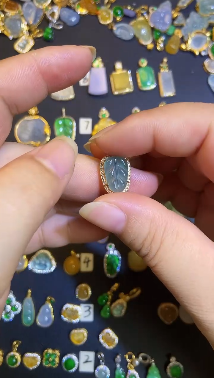 吊坠(不含链)银S925镶嵌翡翠1