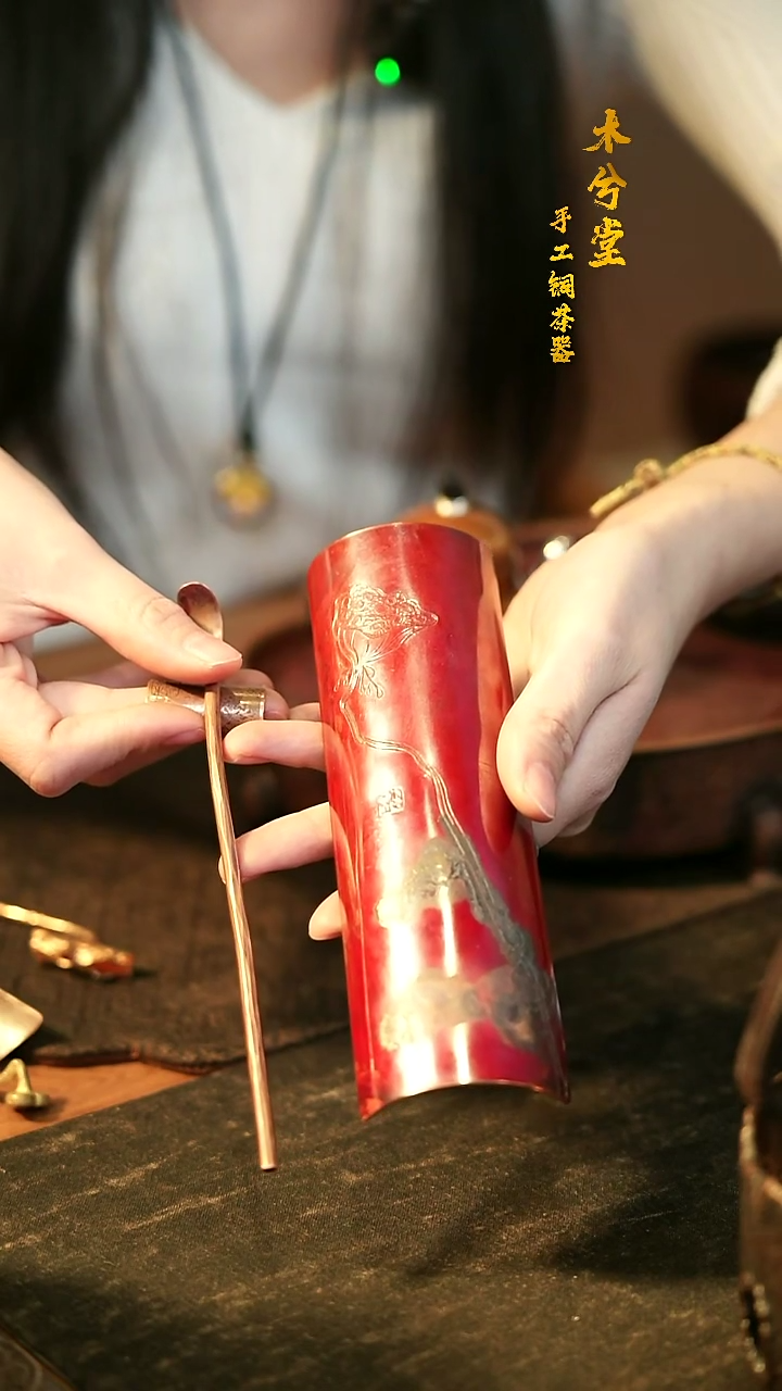 纯手工锻打  融银茶则三件套