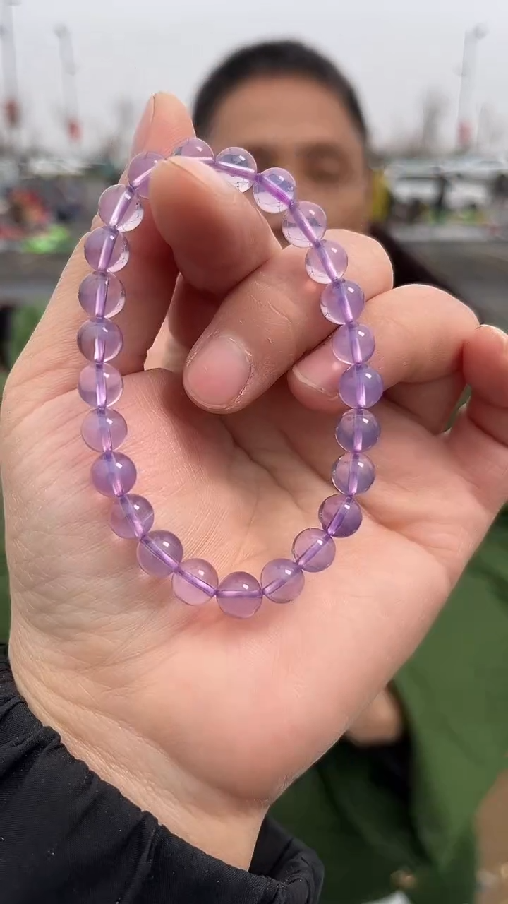 【闪购商品】紫晶手链未镶嵌天然紫玉晶手串多样性发一7mm