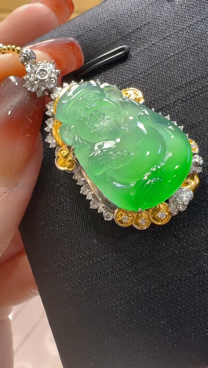 【闪购商品】翡翠吊坠(不含链)18K金镶嵌多样性团购发一件