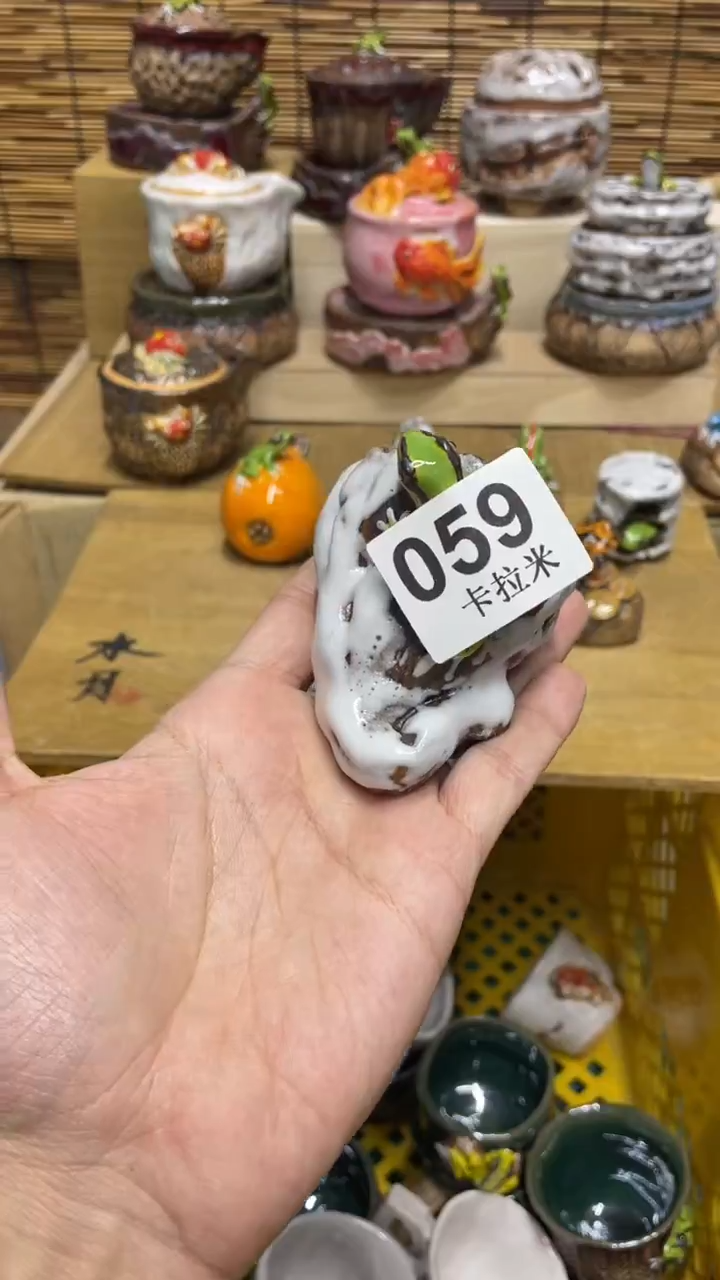 059精美粗陶手工柴烧莲蓬头