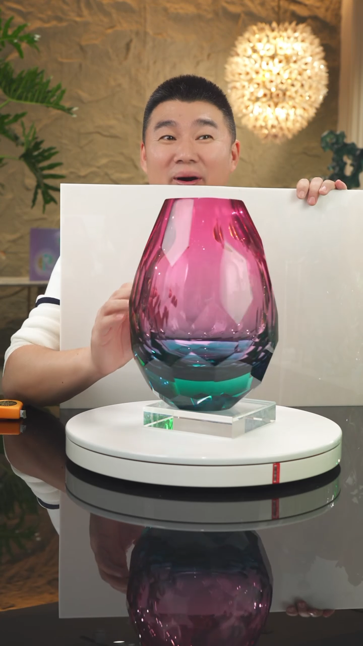 【闪购商品】瓷片福利金红蓝切面花瓶