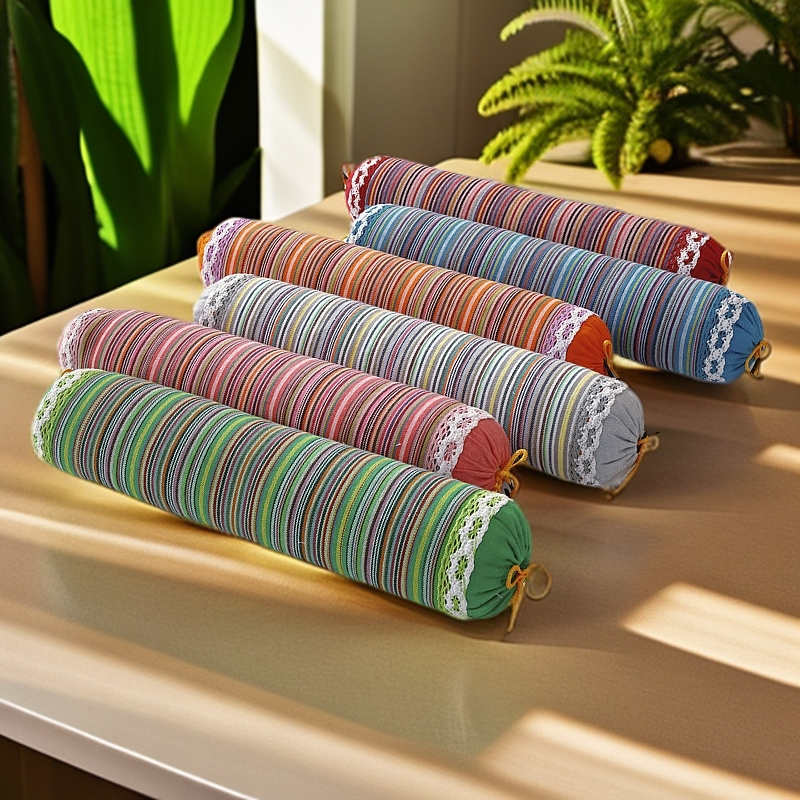 圆枕长条，，谷物，老粗布枕头颈椎枕颈椎枕头