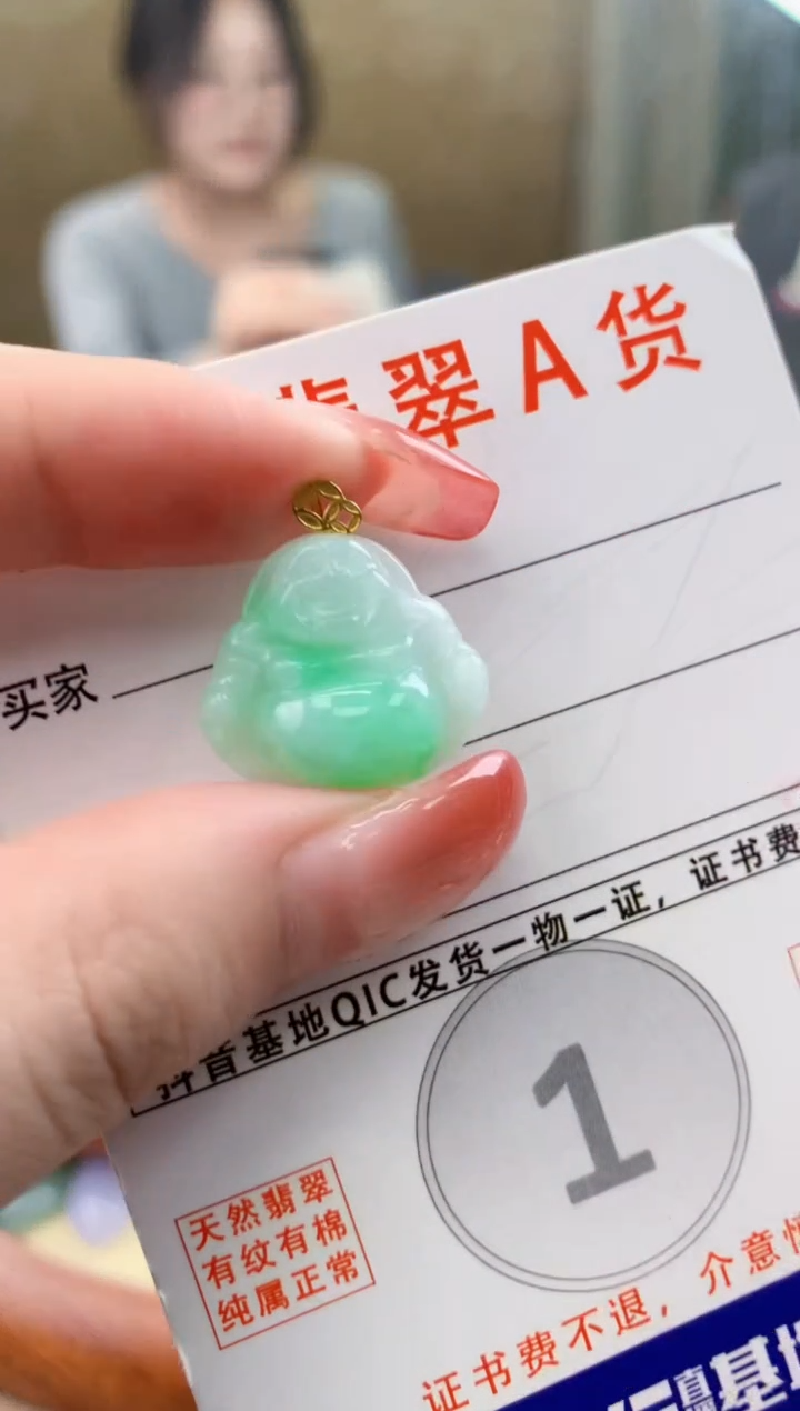 颈饰未镶嵌翡翠 天然A货翡翠挂件