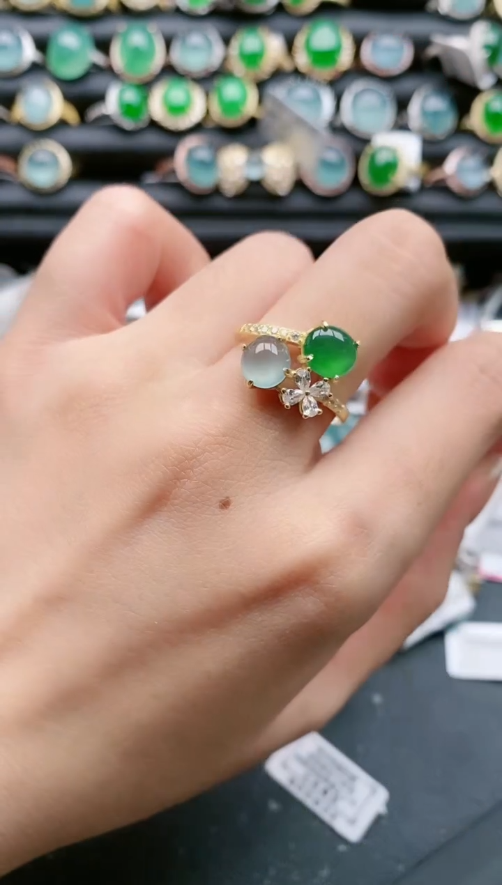 【闪购商品】翡翠戒指银S925镶嵌11111111