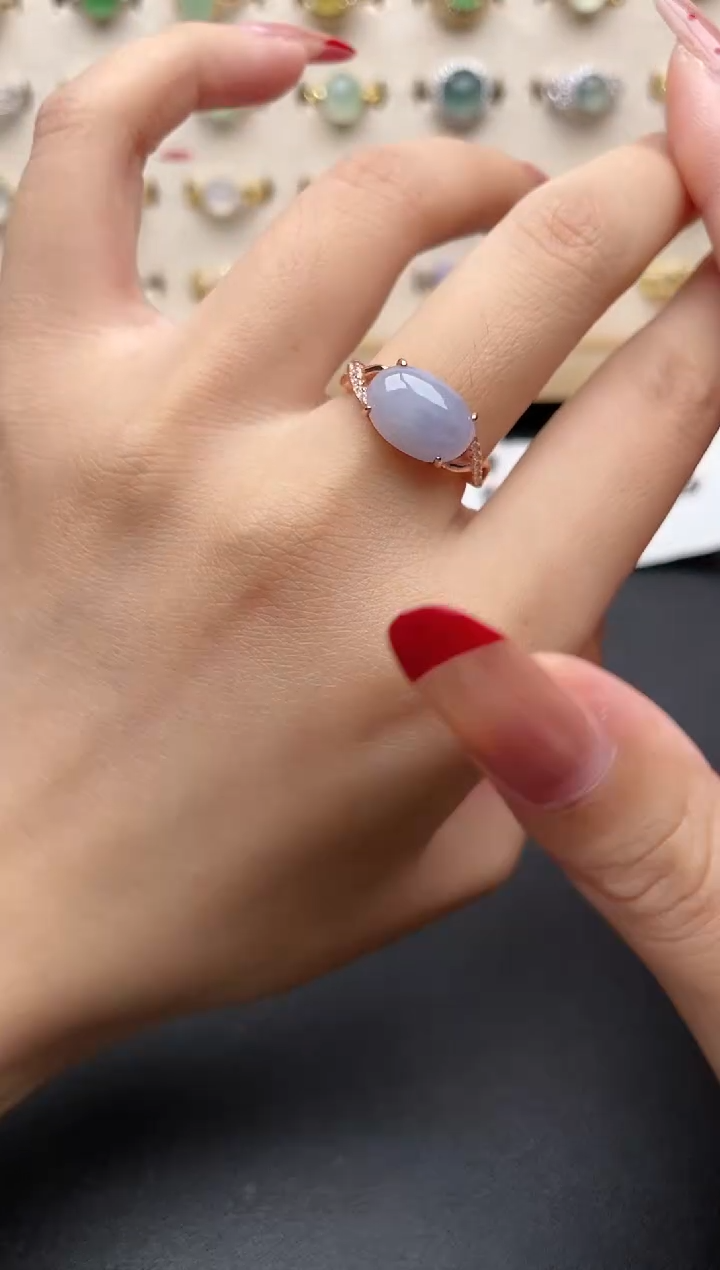 【闪购商品】翡翠戒指银S925镶嵌一物一证一礼盒