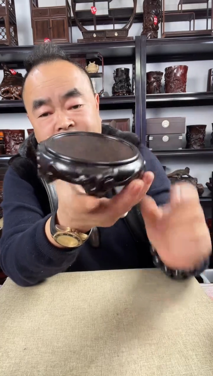 木老李红木工艺品羊头底座