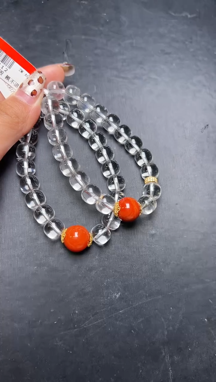 未镶嵌手串水晶白水晶设计手串10m+ Z24412 多样性发一