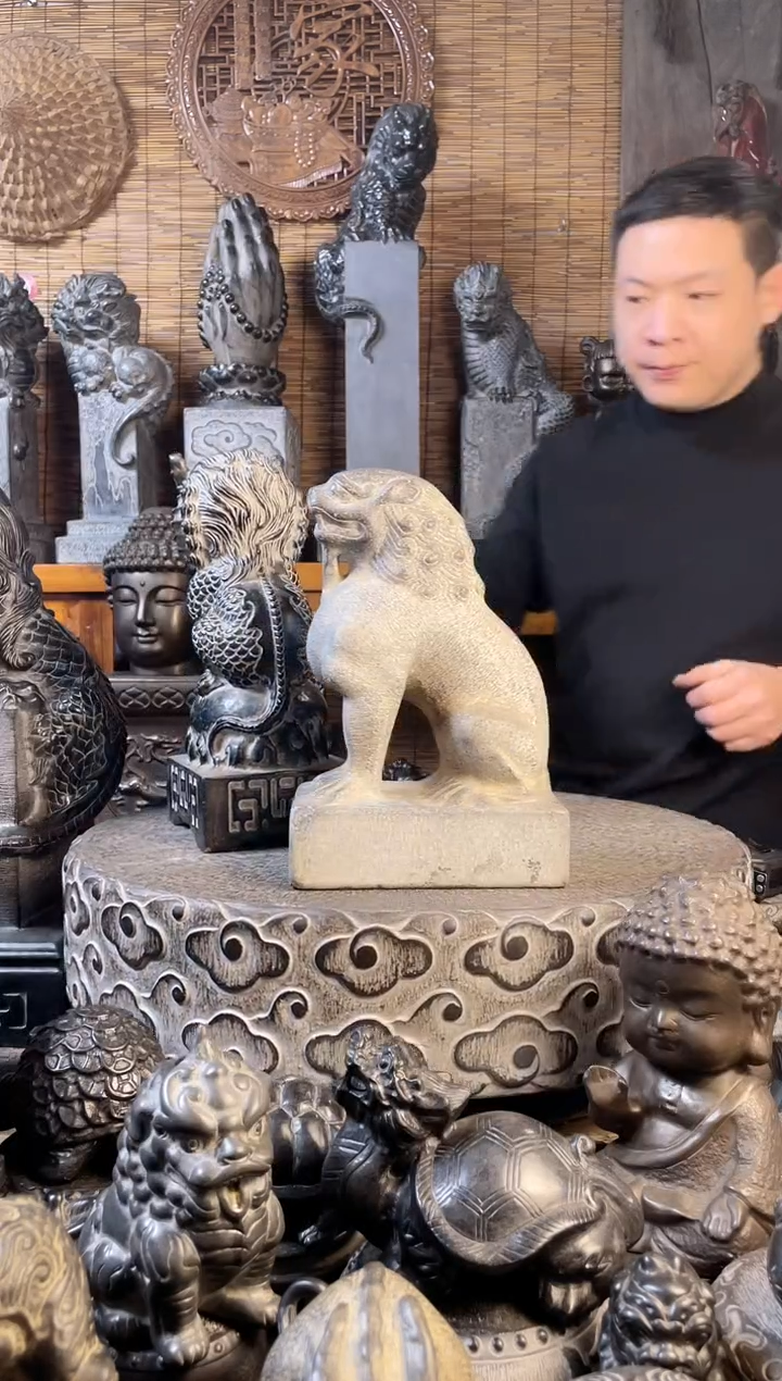 【闪购商品】30唐狮天然青石雕刻