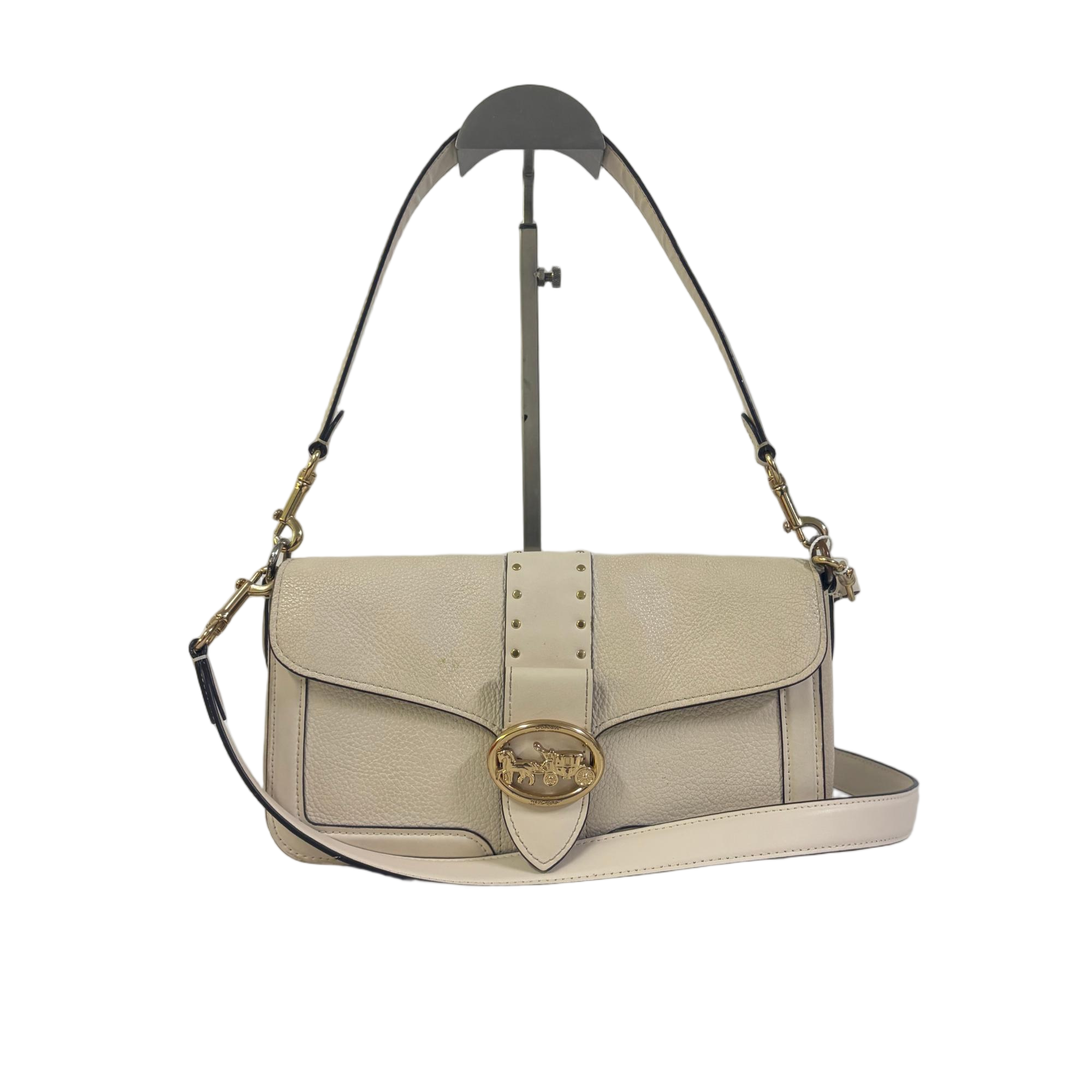 95新 COACH/蔻驰 奶白色全皮tabby酒神中古单肩斜挎包XY-60270