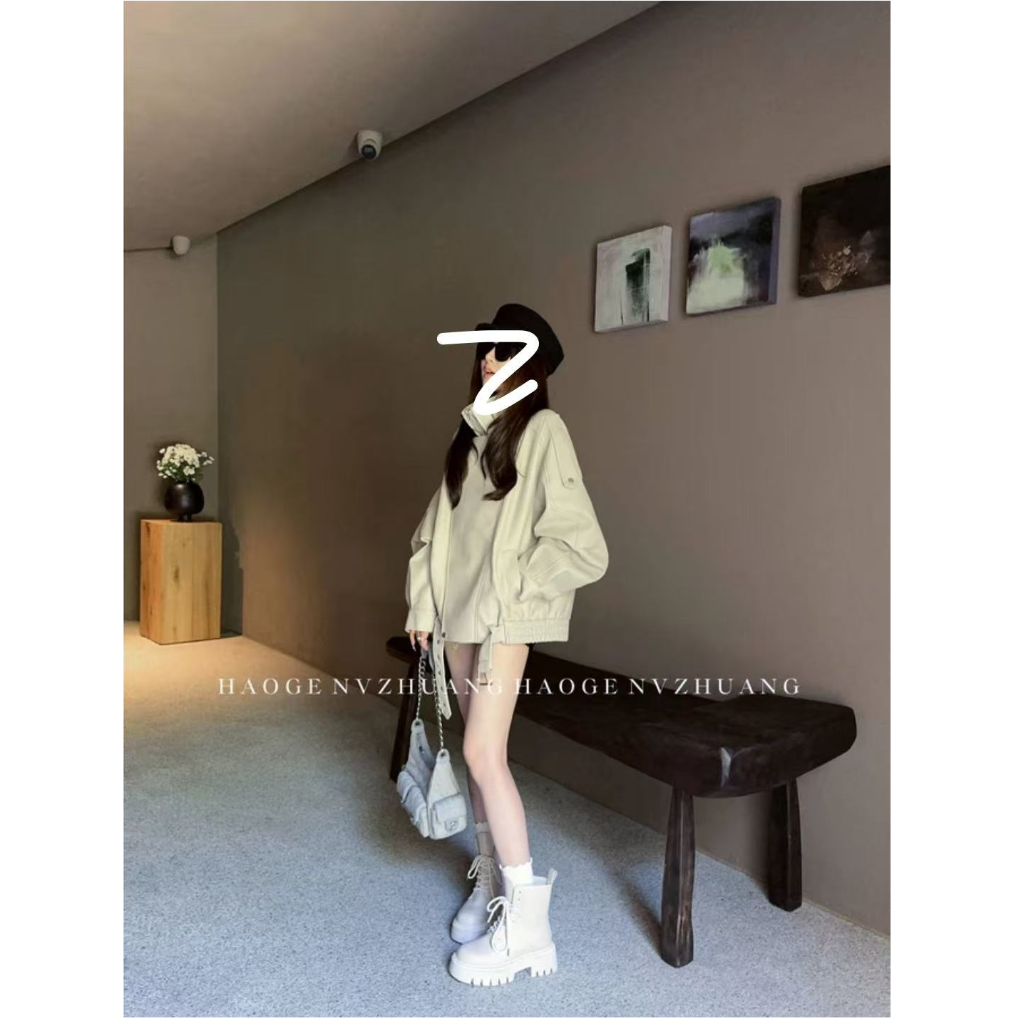 克什米尔~皮衣外套预短款秋季设计感小众气质