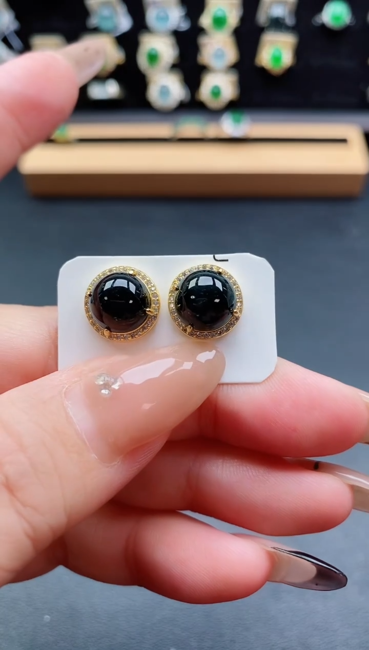 银S925镶嵌戒指翡翠1