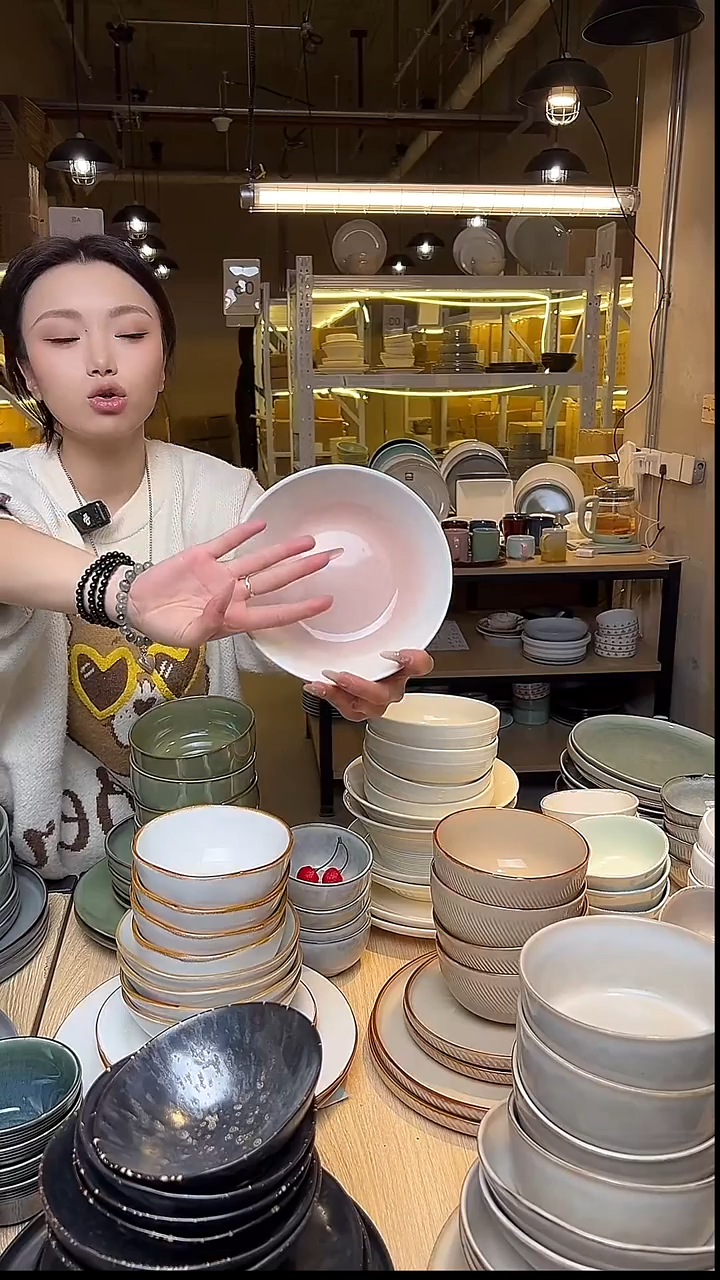 瓷114外贸尾货窑变釉下彩默外微瑕