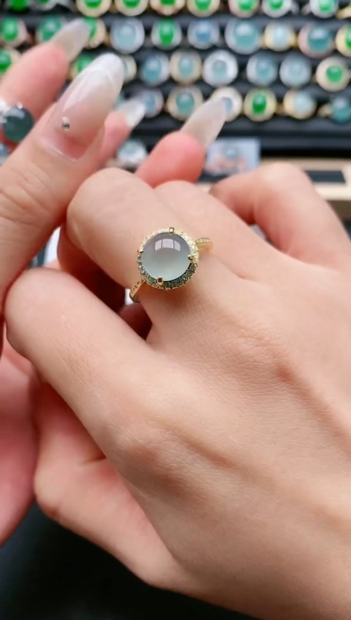 【闪购商品】翡翠戒指银S925镶嵌111111