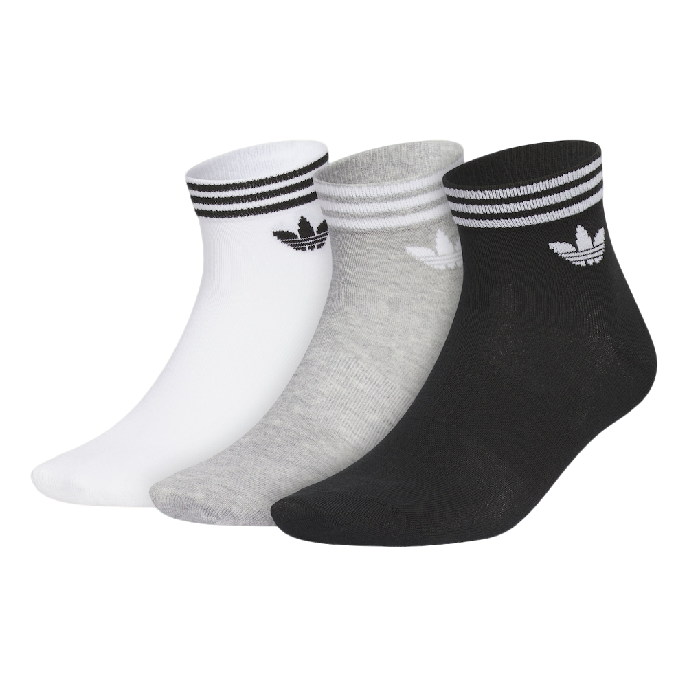 adidas/阿迪达斯黑白灰三叶草TREFOIL ANKLE抗菌舒适袜子JL7668