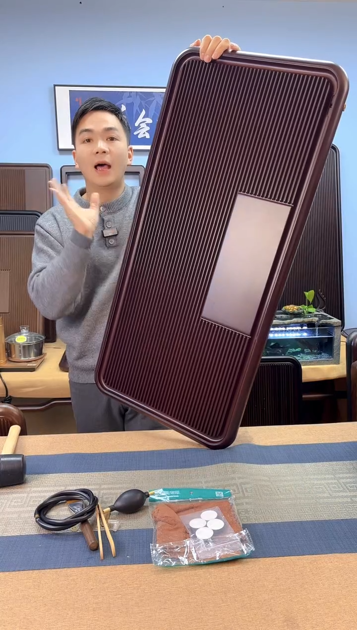 【闪购商品】凌龙红色款式茶盘90*43*4