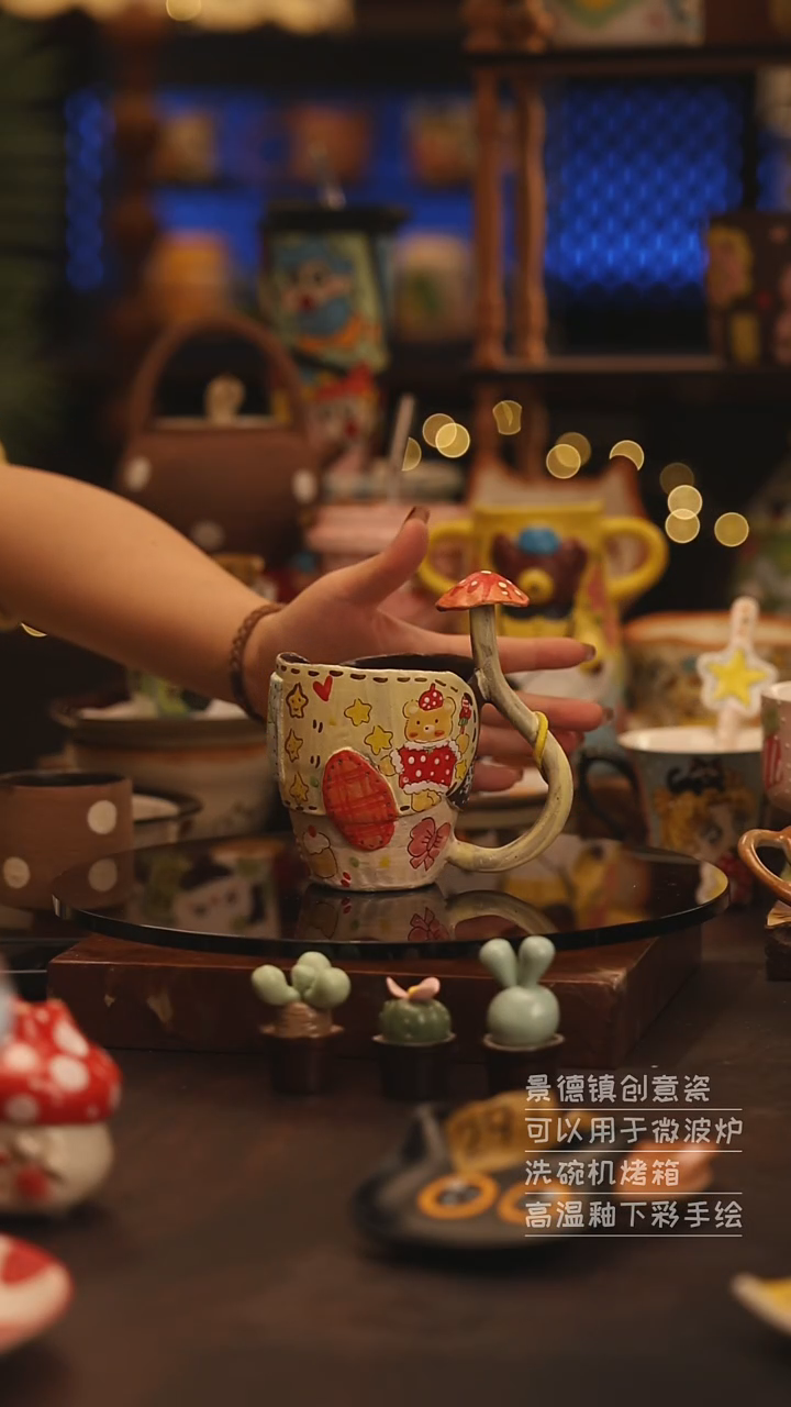 陶瓷景德镇可爱陶瓷釉下彩绘设计师款