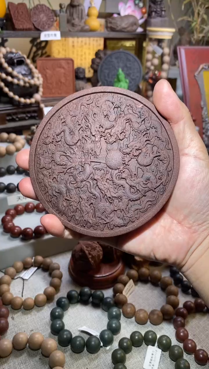 【闪购商品】泥塑 降真玫瑰合香牌-九龙壁