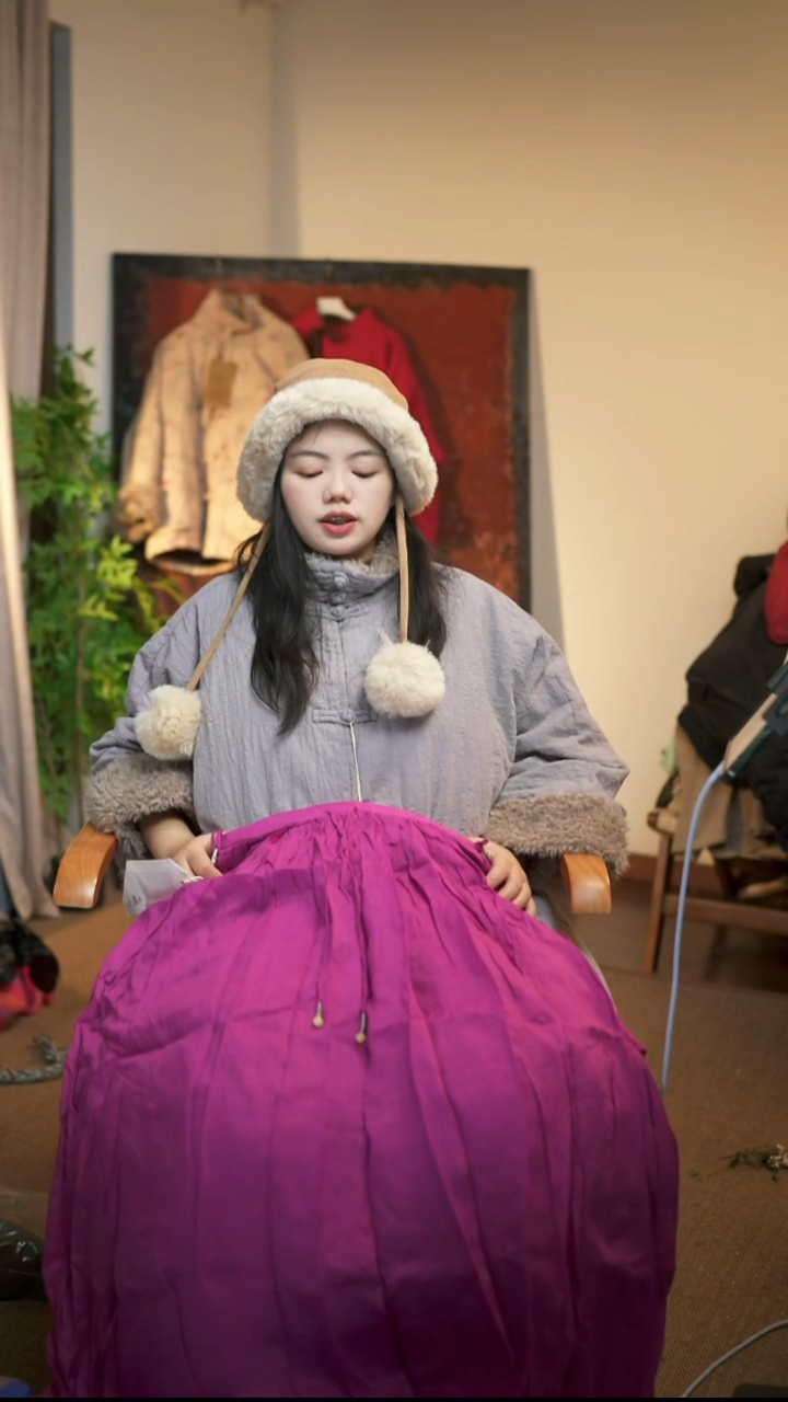 NO退NO换  纯苎麻玫粉半身裙