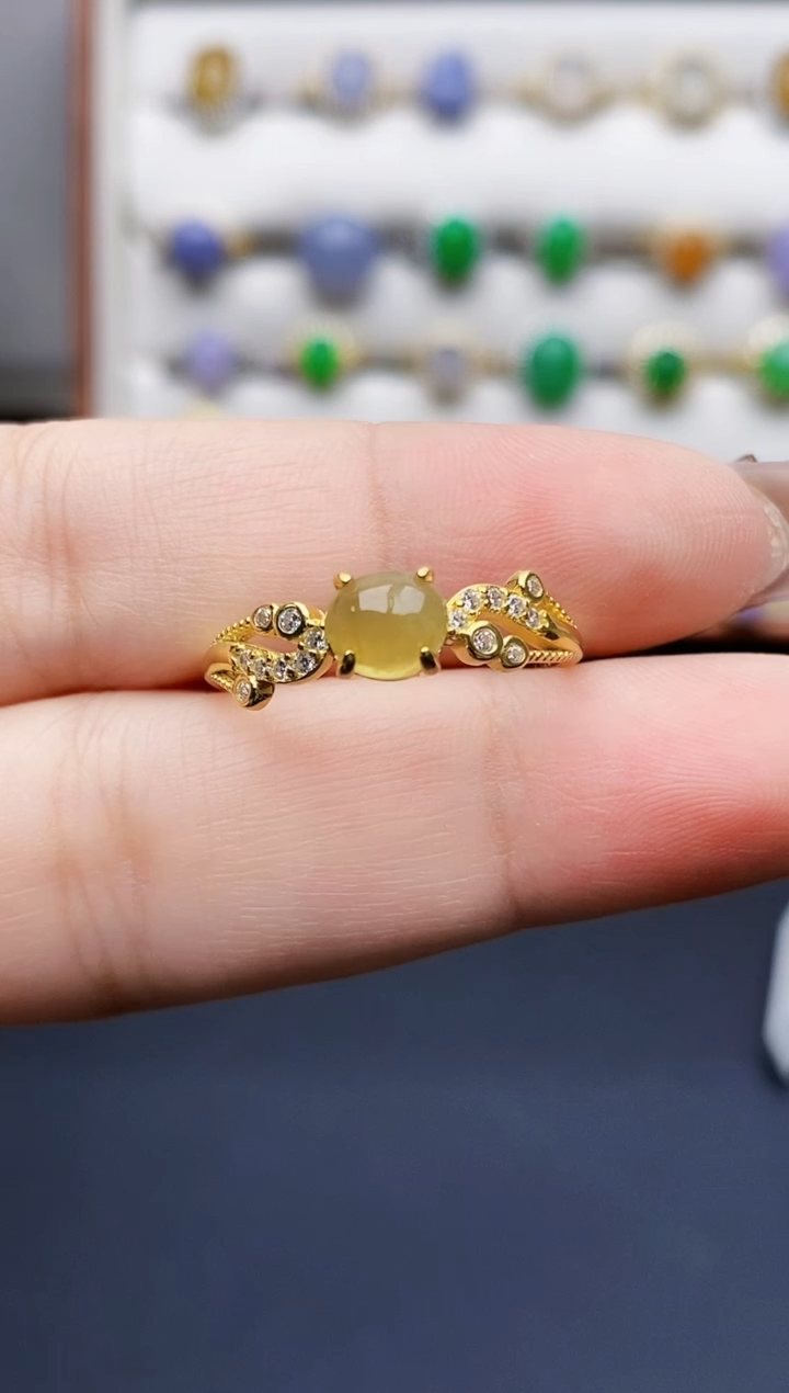 银S925镶嵌戒指翡翠0266