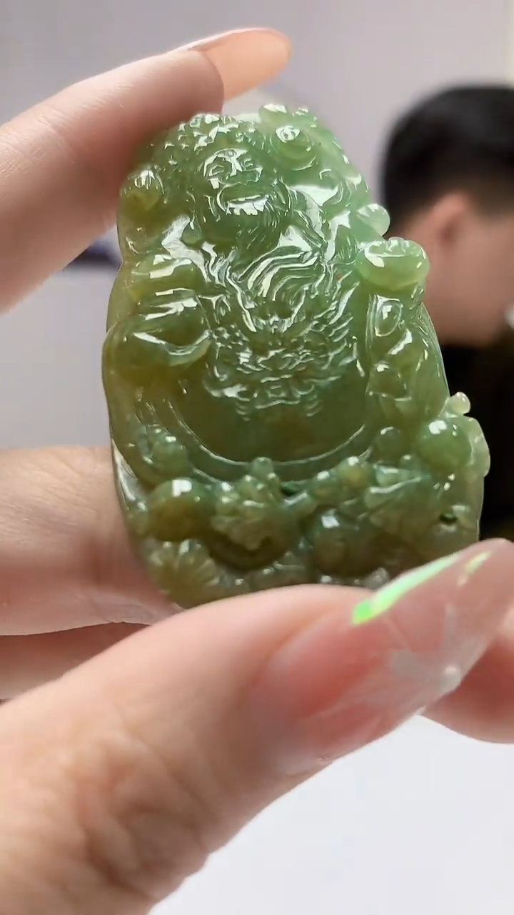 【闪购商品】定制翡翠未镶嵌4917DD-毛货挂件77