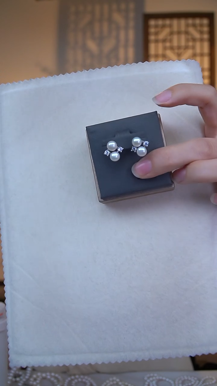 未镶嵌淡水珍珠耳钉耳钉6-7