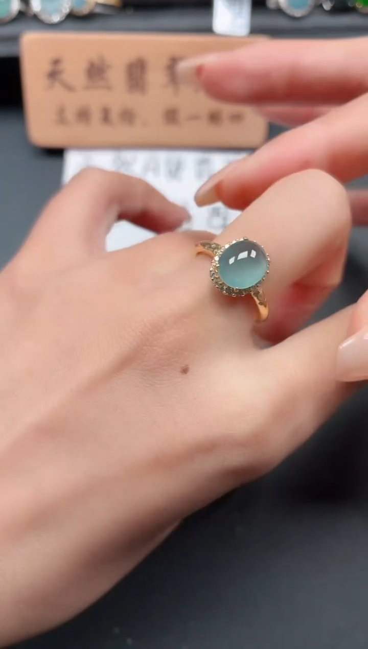 银S925镶嵌戒指翡翠11