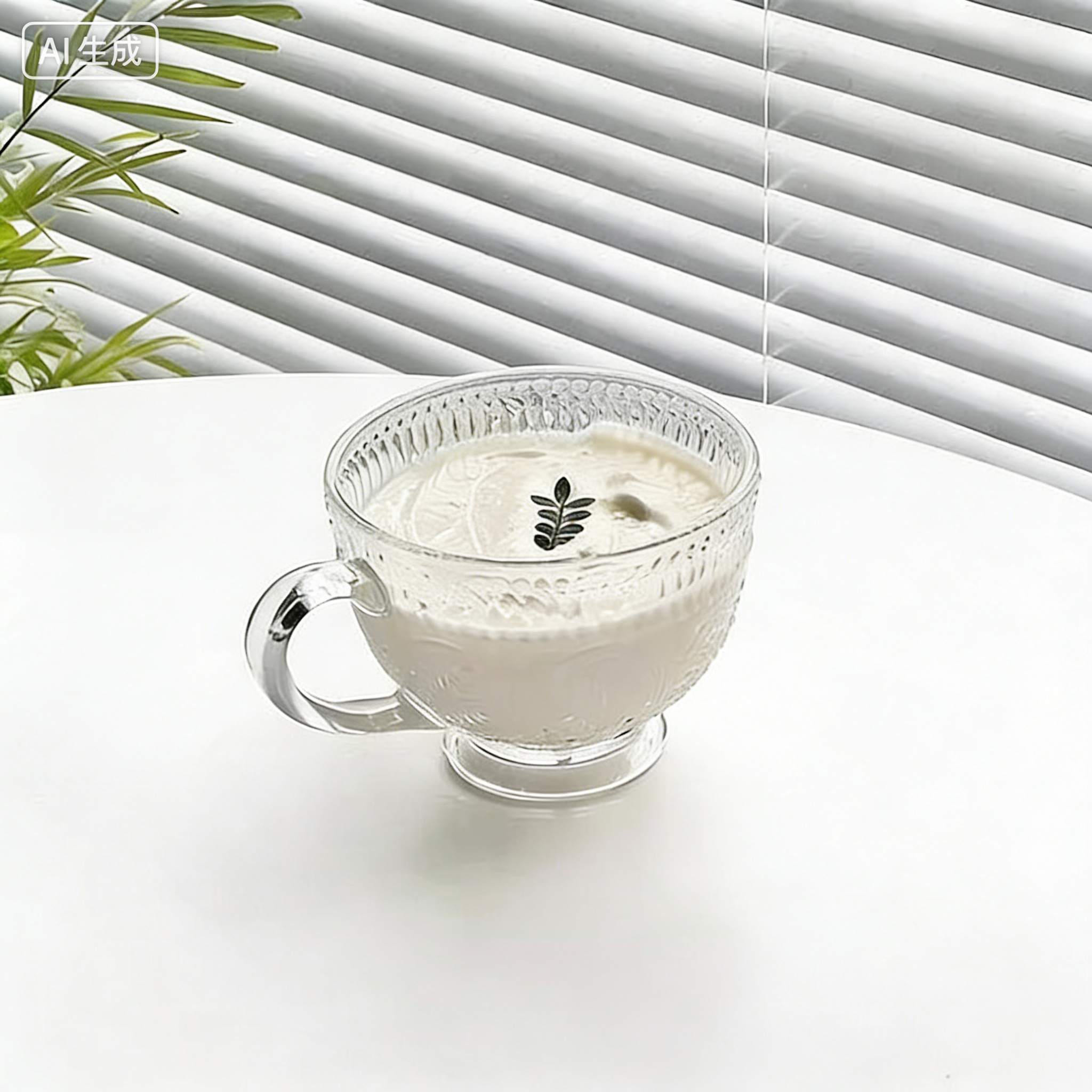 太阳花玻璃杯带把手早餐杯高颜值奶茶燕麦牛奶杯子家用水杯BC