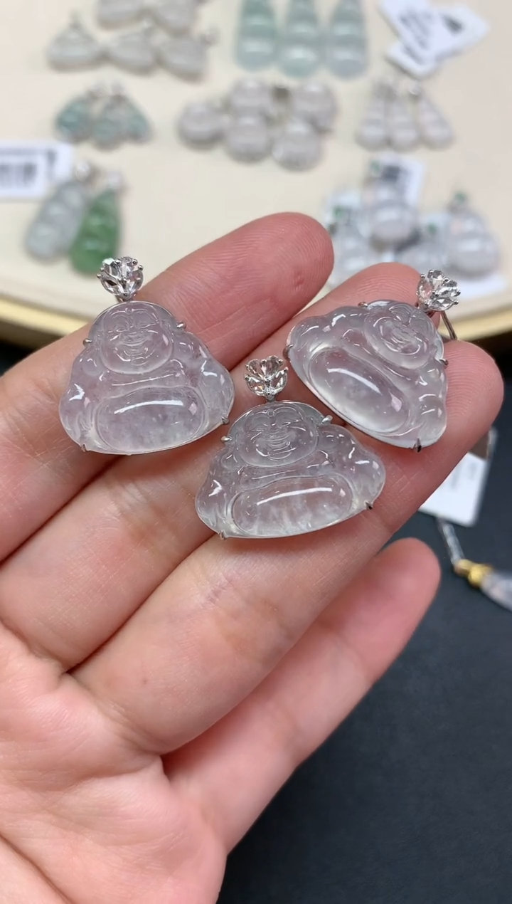 【闪购商品】翡翠吊坠(不含链)18K金镶嵌W205|5980|多样性发其一